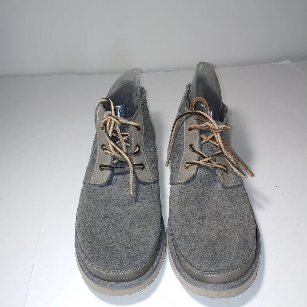 UGG Neumel Unlined Leather Lacing Cargo Gray Boots Size 10